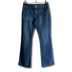 Old Navy Girls Medium Wash Mid-Rise Adjustable Waist Boot-Cut Jeans Size 10